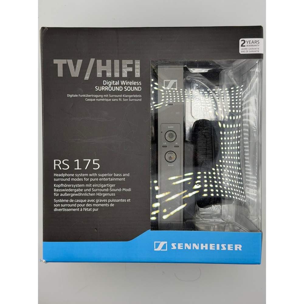 Sennheiser RS 175 Digital Wireless TV HiFi Headphone System Surround Sound Black